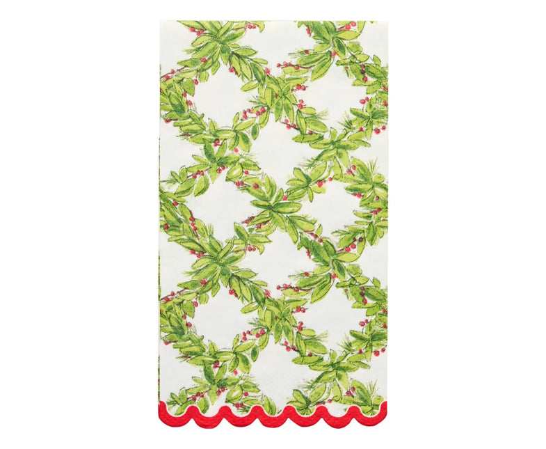 Ceramic Wave Napkin Tray w/ Holiday Theme Guest Towel Set (Assorted)