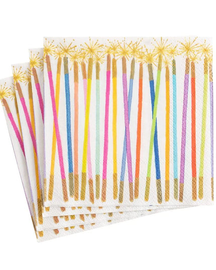 Candles White Multi Napkin Cocktail