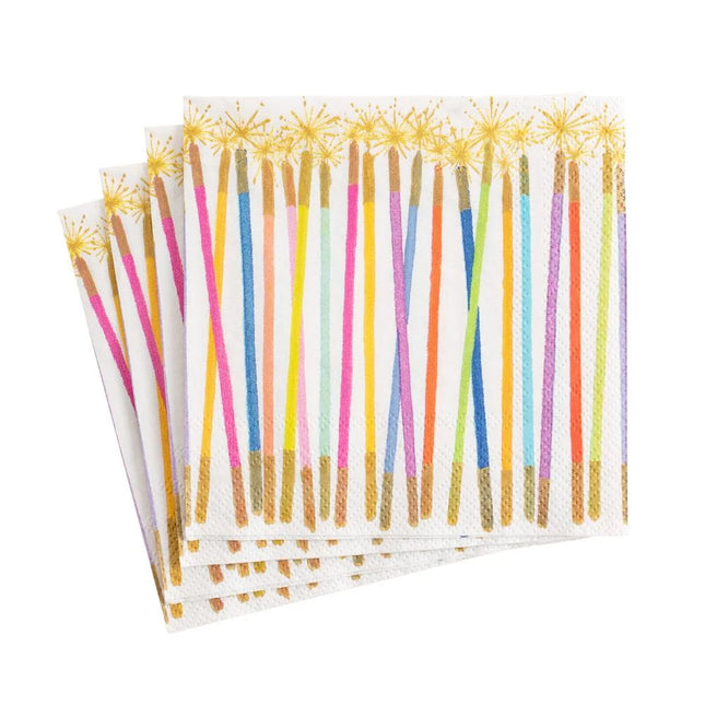 Candles White Multi Napkin Cocktail