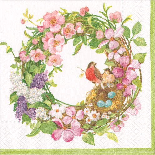 Spring Wreath Napkin Cocktail