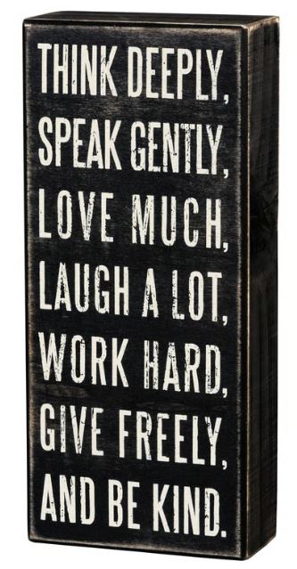 Think Deeply Box Sign