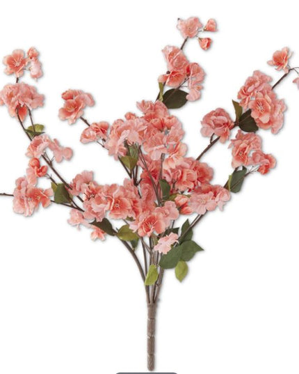 25 Inch Coral Peach Blossom Bush