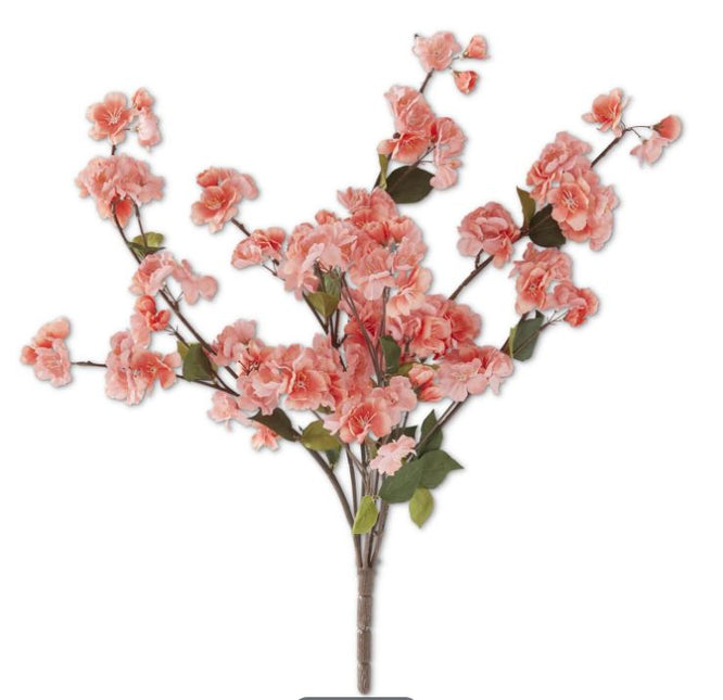 25 Inch Coral Peach Blossom Bush