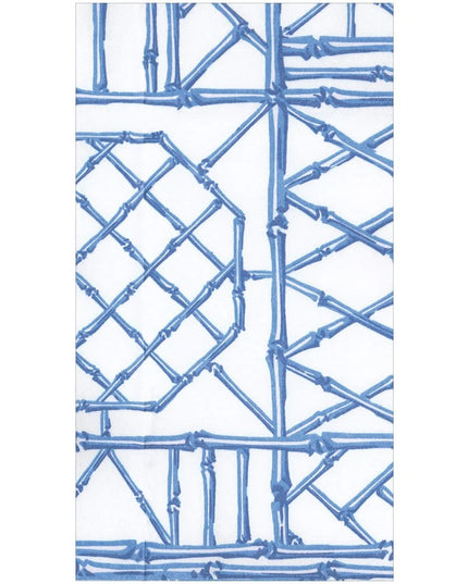 Bamboo Screen China Blue-Ppr Linen Paper Linen Guest Towels -12 per package