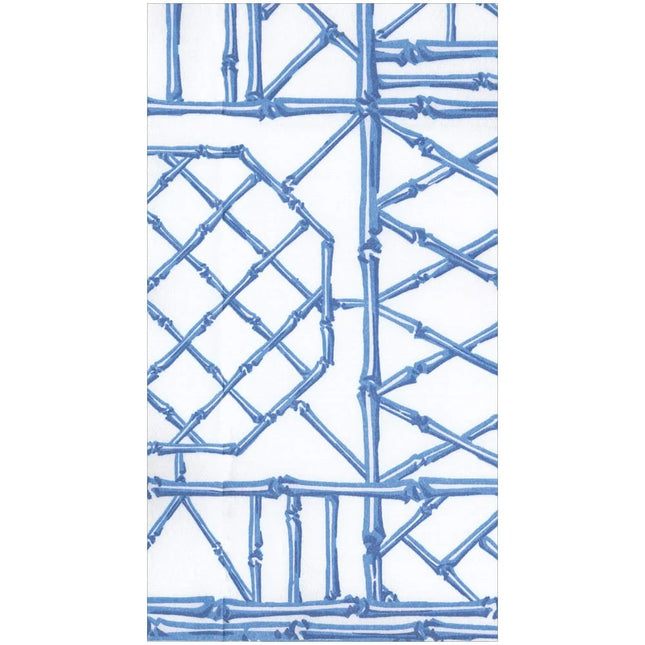 Bamboo Screen China Blue-Ppr Linen Paper Linen Guest Towels -12 per package