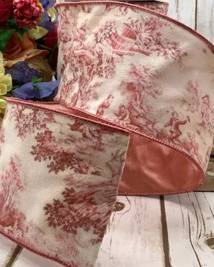 4" x 10 yards Canvas Provence Toile Rouge