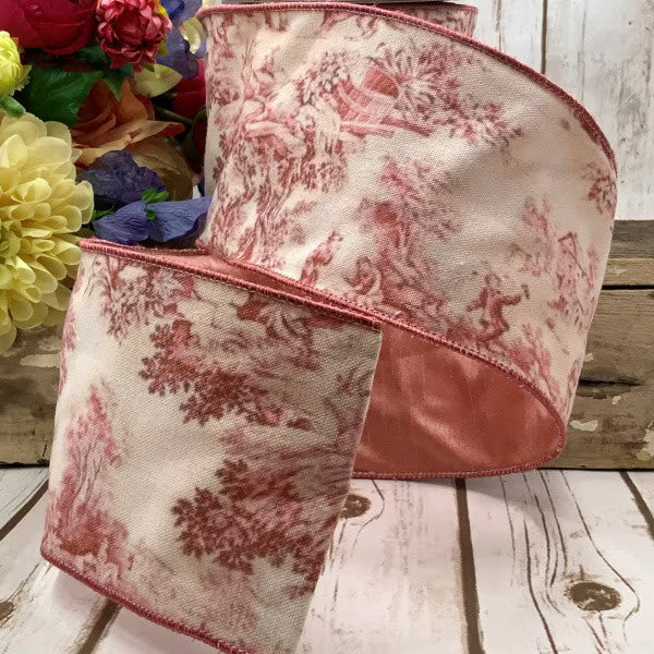 4" x 10 yards Canvas Provence Toile Rouge