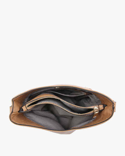 Emma 3 Compartment Crossbody w/ Snap Closure Purse