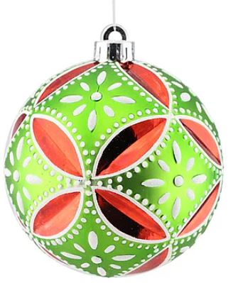 2 Asst 130Mm Floral Daisy Ball Orn