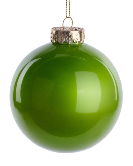 100MM Glass Look Ornament Lime Green image 0