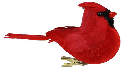 6"L x 3.75"H Velvet Cardinal W/Clip