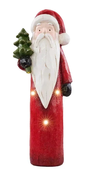 23.25"H x 9"L Santa W/Tree