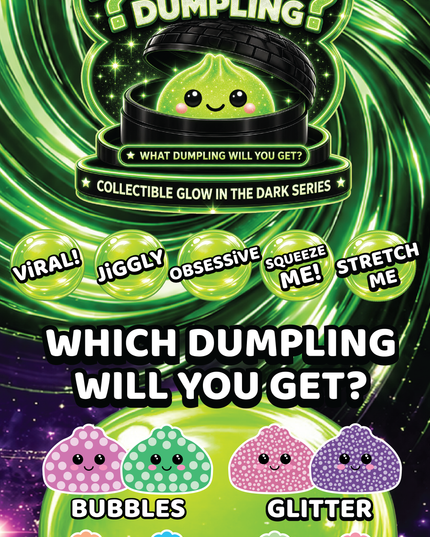 Fun Doh Glow-in-the-Dark Mystery Dumpling Squishy Toy Black