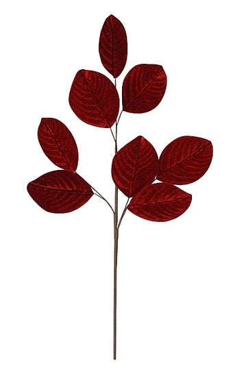31"L Velvet Magnolia Leaf Spray
