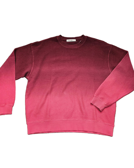 Luxe Corded Sweatshirt- Maroon/Pink Ombre image 0