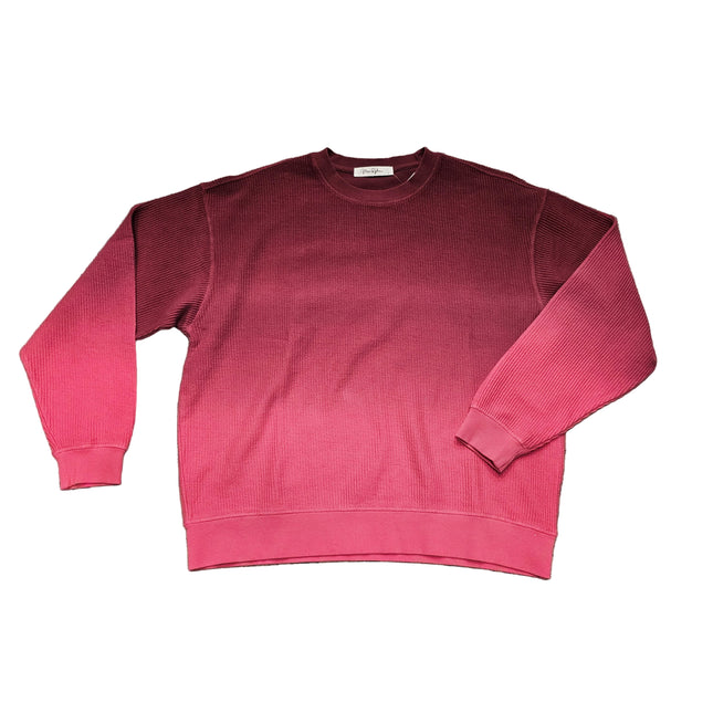 Luxe Corded Sweatshirt- Maroon/Pink Ombre image 0