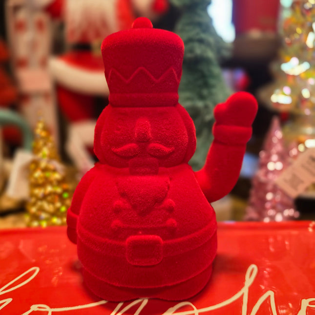 Howdy Ho Ho Flocked Waving Nutcracker w/ Gift Box