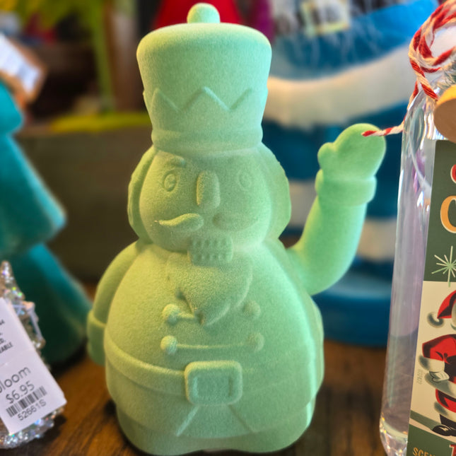 Howdy Ho Ho Flocked Waving Nutcracker w/ Gift Box