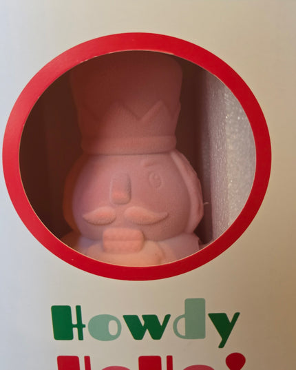 Howdy Ho Ho Flocked Waving Nutcracker w/ Gift Box