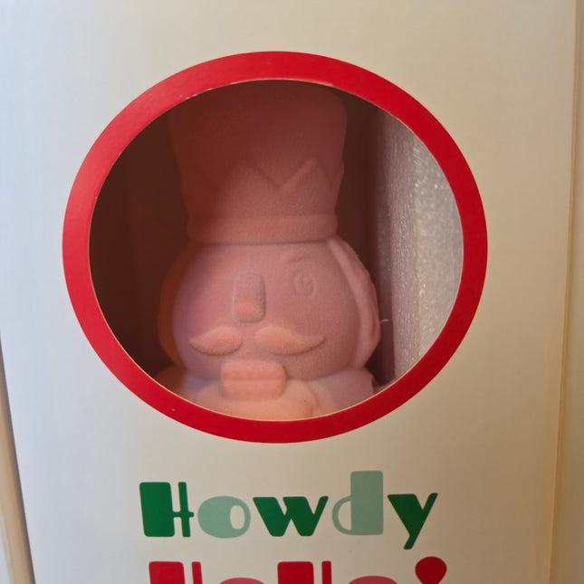 Howdy Ho Ho Flocked Waving Nutcracker w/ Gift Box