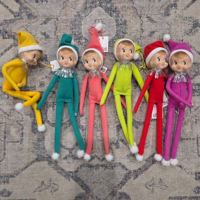 Felt Elf w/ Vinyl Head, Adjustable Limbs, Assorted Colors