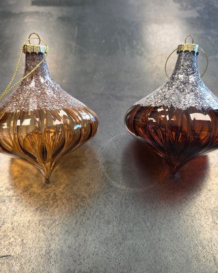 Brown Glass Onion Ornaments (2 Shades)