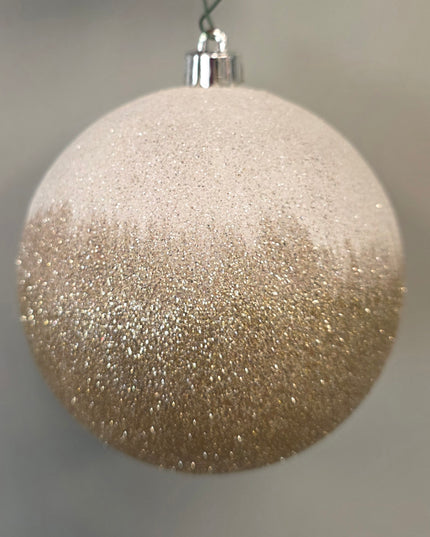 Ombre White/Gold Glitter Ornament