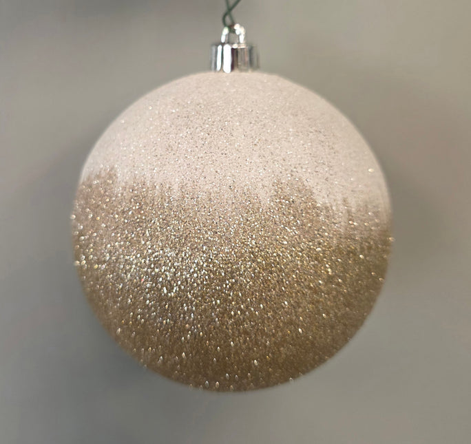 Ombre White/Gold Glitter Ornament