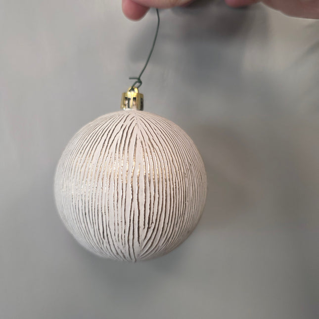 White w/ Gold Brushed Detail Ornament