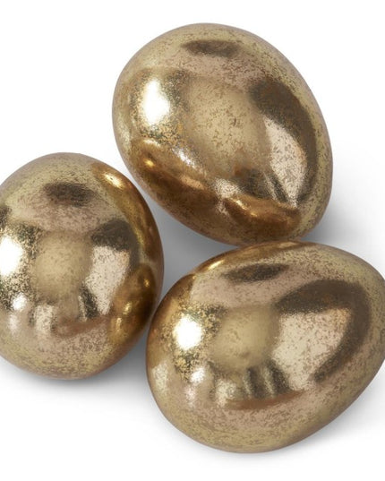 3 Inch Gold Gilded Resin Eggs