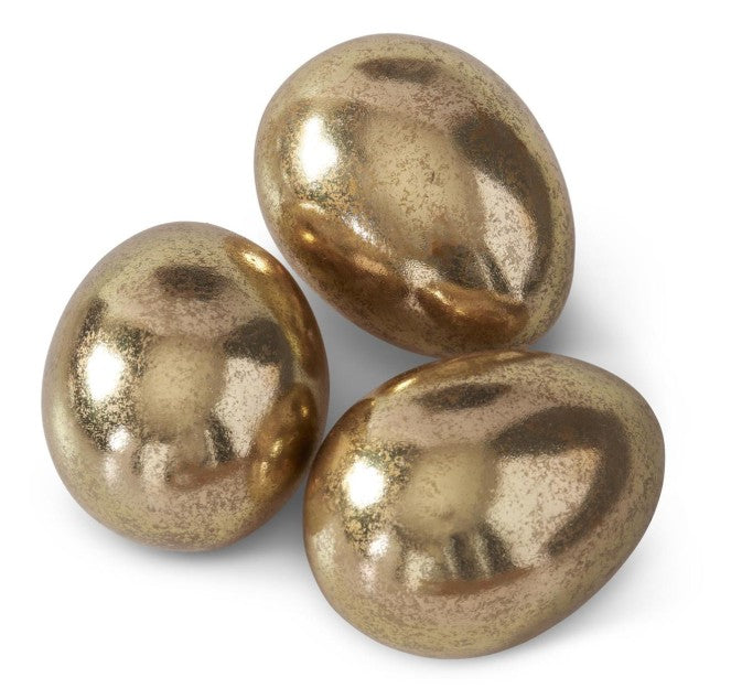 3 Inch Gold Gilded Resin Eggs