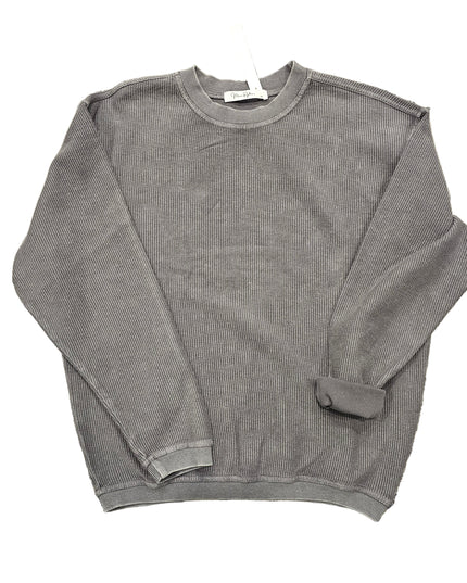 Luxe Corded Sweatshirt- Dark Charcoal image 0