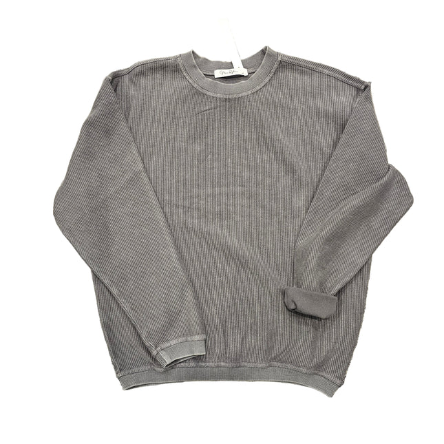 Luxe Corded Sweatshirt- Dark Charcoal image 0