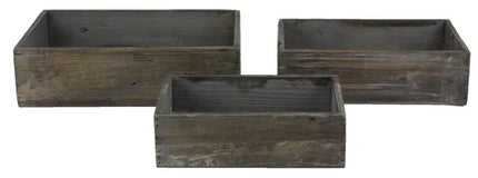 Set of 3 11-15" Antique Cedar Trays