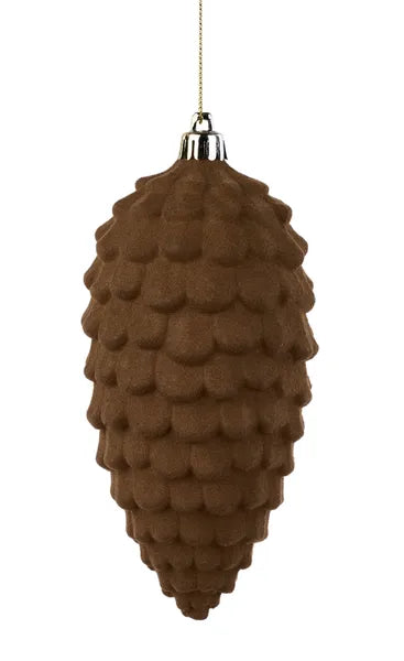 6.5" Flocked Pinecone Ornament