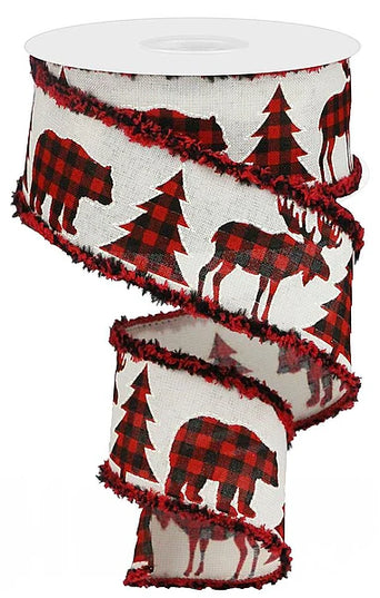 2.5" x 10yd Plaid Moose/Bear/Tree/Ryl/Drft