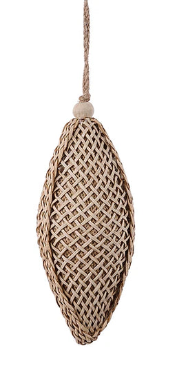 6.5"L Woven Jute/Bamboo Finial Orn