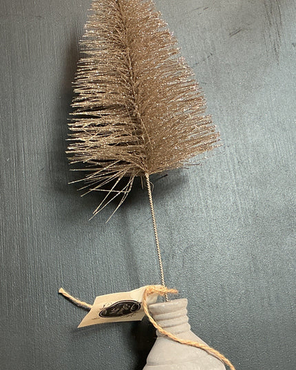 14” Bottle Brush Tree with Cement Base