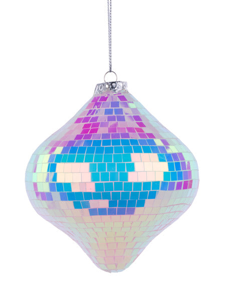 110MM WHITE MIRROR ONION ORNAMENT image 0