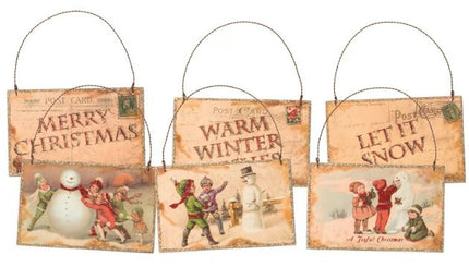 Snowman Postcard Ornament