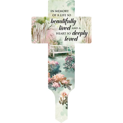 In Memory Cross Garden Stake