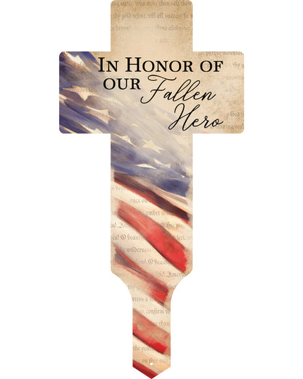 Fallen Hero Cross Garden Stake