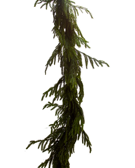 6' Fir Pine Garland Green w/ Light Ice
