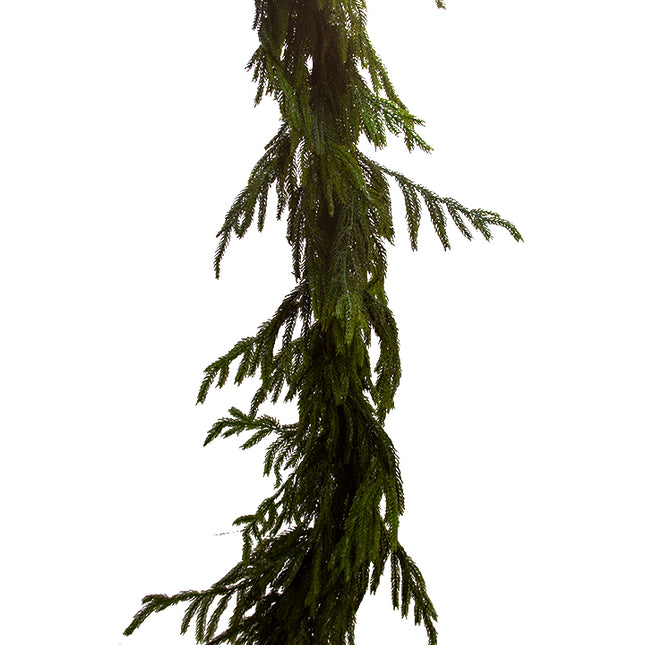 6' Fir Pine Garland Green w/ Light Ice