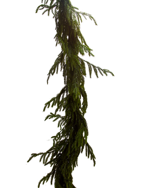 6' Fir Pine Garland Green w/ Light Ice