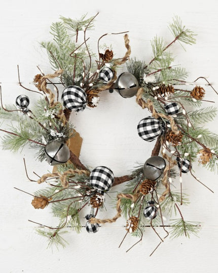 Country Gingham Holidays Wreath