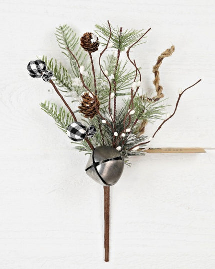 13" Gingham Holidays Pick