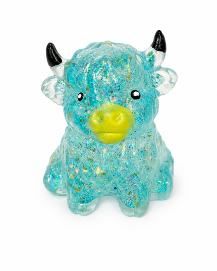 Cute Pinch Glitter Highland Bull Squishy