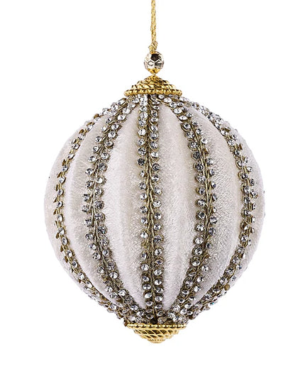 4"Dia Lace Diamond/Velvet Orn