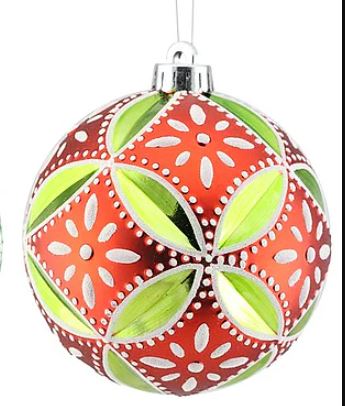2 Asst 130Mm Floral Daisy Ball Orn